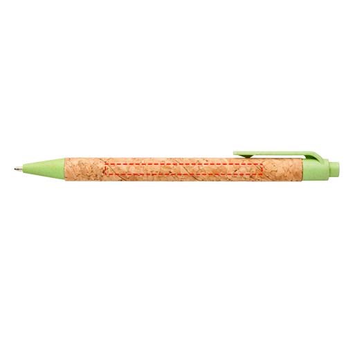 Midar balpen van kurk en tarwestro (zwarte inkt)