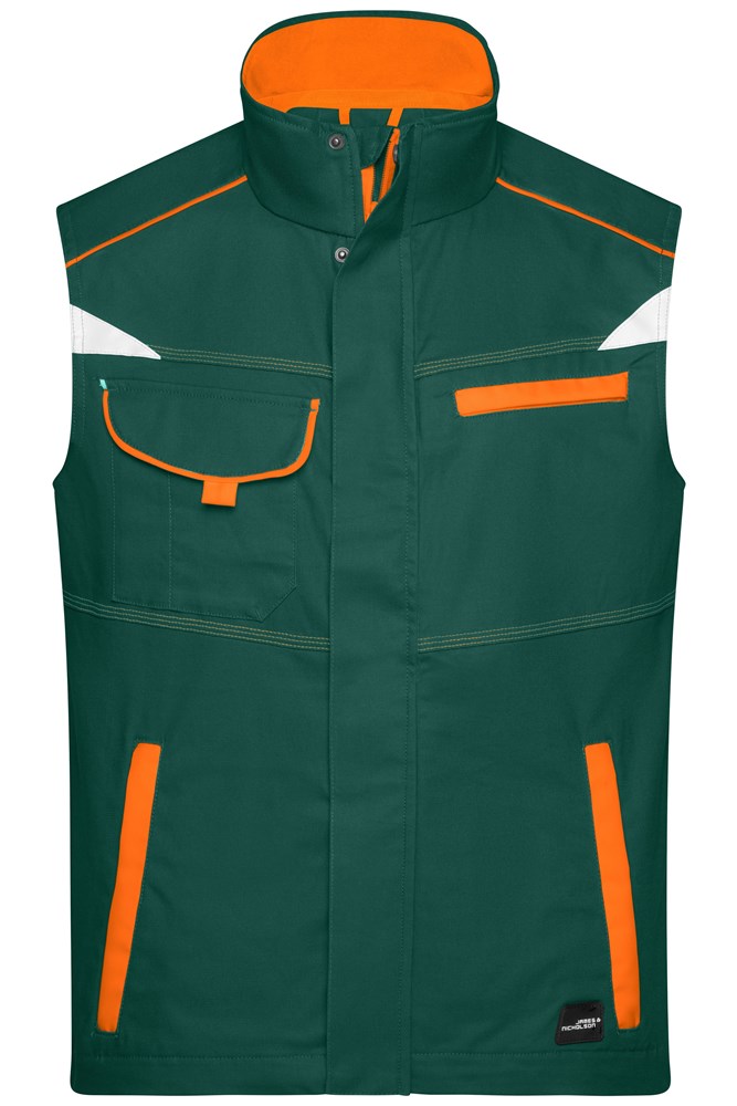 Dongergroen/oranje (ca. Pantone 343C
1575C)