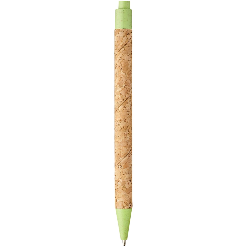 Midar balpen van kurk en tarwestro (zwarte inkt)